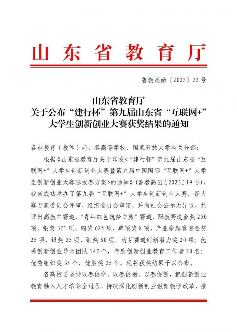 1金5銀6銅！我校在第九屆“互聯網+”大賽省賽中再創佳績！